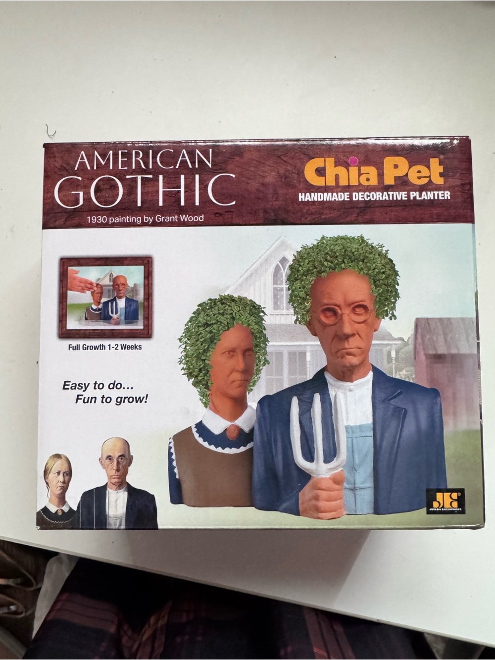 Chia Pet American Gothic Decorative Planter - Green Hair